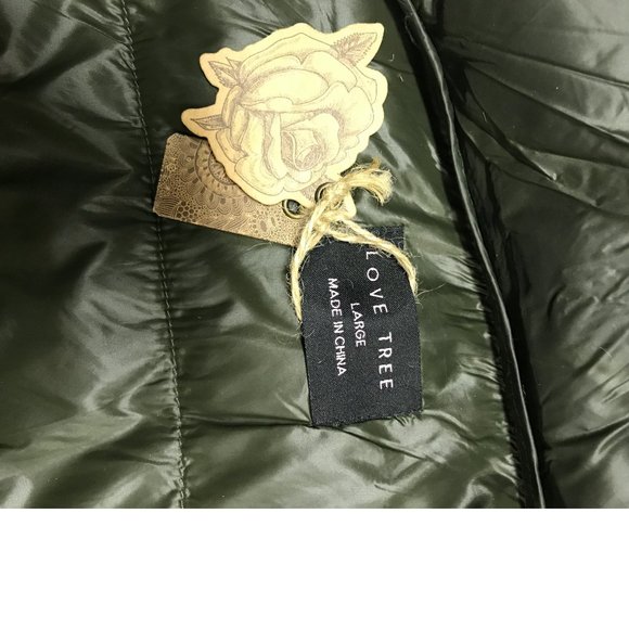 Butter Soft Lightweight Long Olive Green Coat Jacket Puffer Hooded Fall Winter - Picture 8 of 8